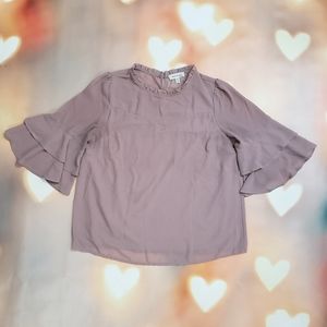 Monteau | Ruffle Sleeve Blouse | L